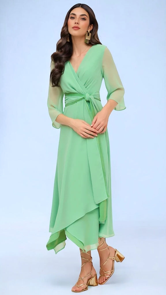 A2206 Lirena Mint Asymmetrical Dress