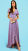 A2236 Lilac Frill Dip Hem Maxi Dress