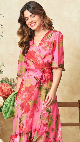 A2232 Mikela Floral Frill Dress