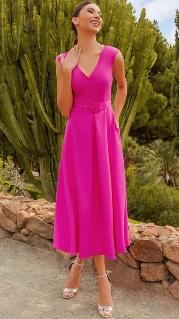 A2161 Orina Pink Flare Dress