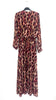 A2103 Chira Burgundy Print Midi Dress