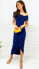 A1810 Vegas Navy Wrap Skirt Dress