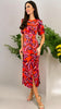 4-A1690 Becca Orange Print Midi Dress