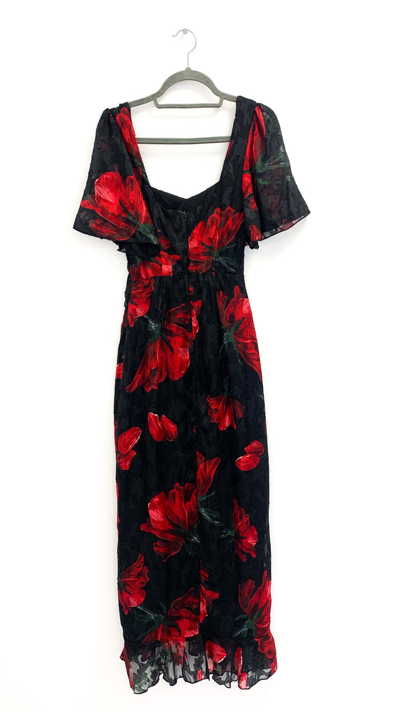 A1839 Heidi Black/Red Floral Dress