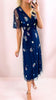 4-A1798 Navy Embellished Rowan Wrap Dress