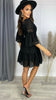 A1900 Aureole Black Lace Trim Dress