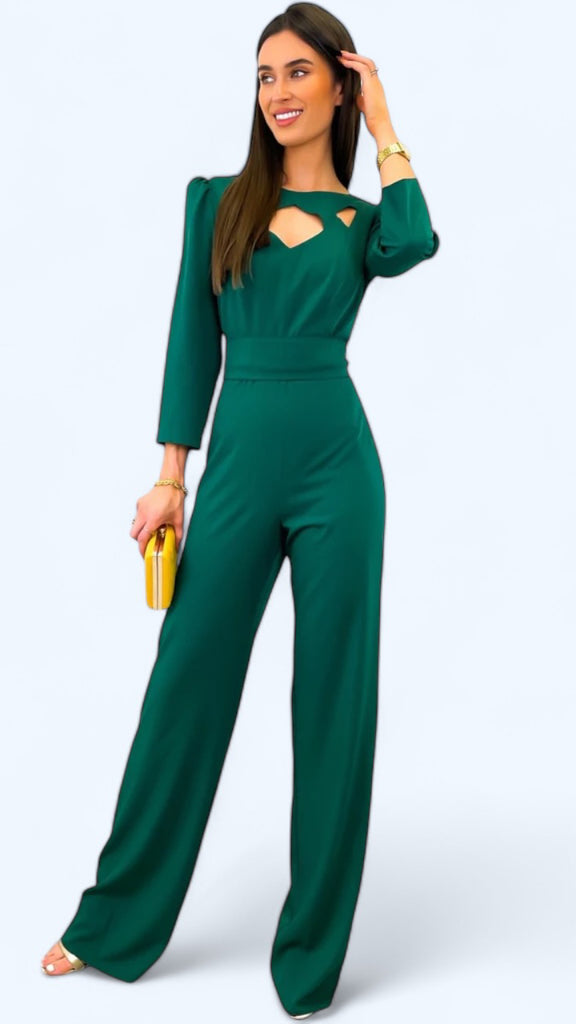 Farrell Green Cut Out Jumpsuits dresses online party dresses occasion dresses Dressesonline.ie Ci Ci Boutique Ireland