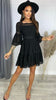 A1900 Aureole Black Lace Trim Dress