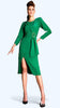 A1845 Nesta Green Wrap Look Dress