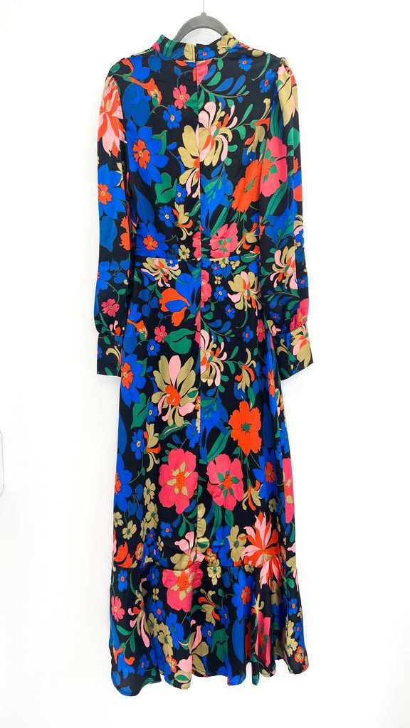 5-A2143 Michi Black Floral High Neck Dress