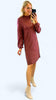 A1862 Burgundy Knit Jumper Dress