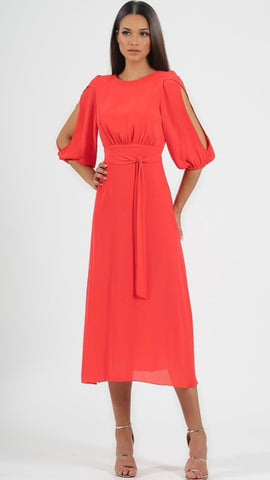 A2145 Ellya Pink Faux Wrap Dress