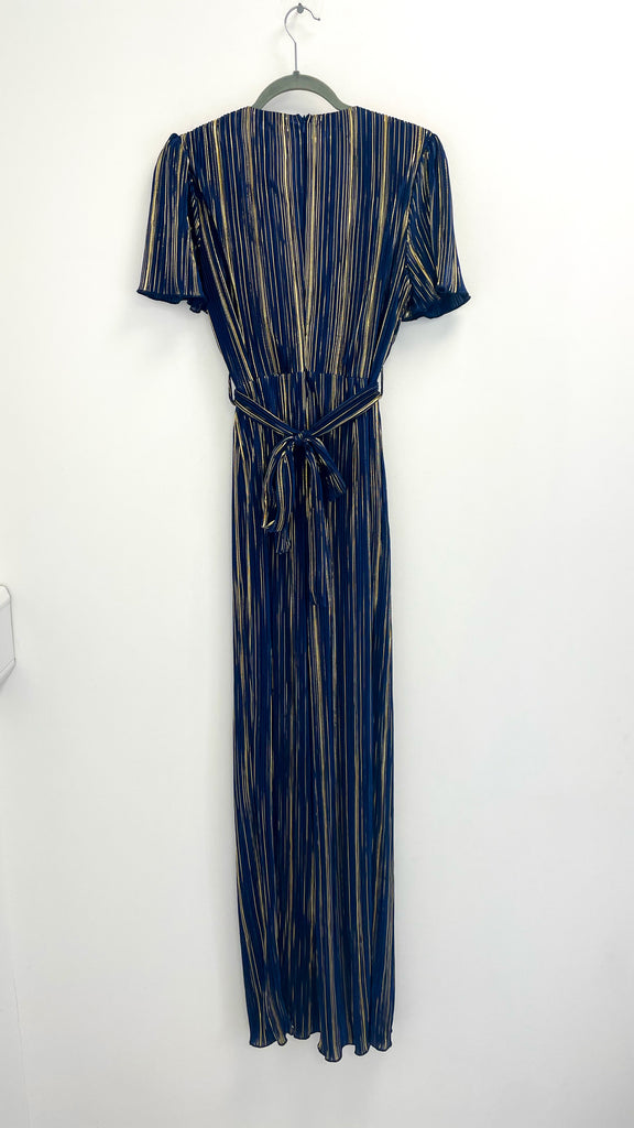 A2014 Stella Navy & Gold Metallic Jumpsuit