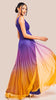 4-A1731 Ombre Pleated Maxi Dress