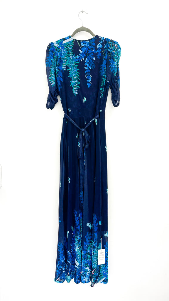 A2117 Ruthy Blue Floral Wrap Dress