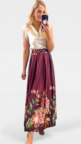 A2108 Bruna Royal Print Midi Dress