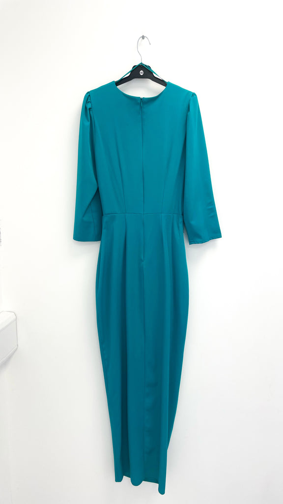 A2228 Lilias Turquoise Drape Dress