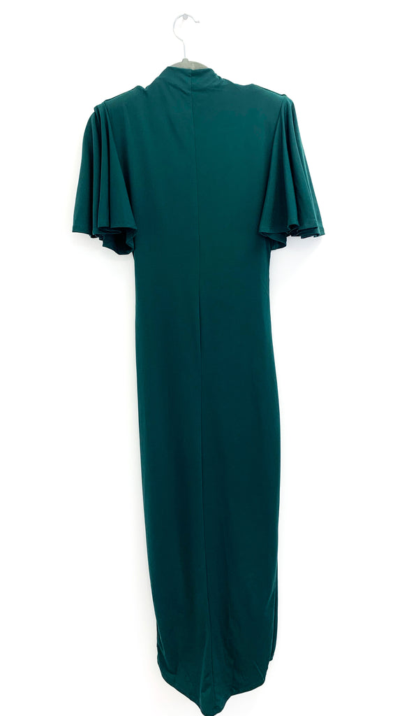 4-A1937 Croia Green Faux Wrap Dress