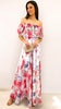 4-A1756 Azka Floral Bardot Maxi Dress