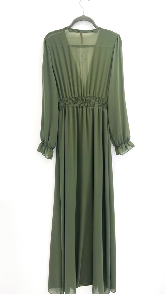 A2154 Khaki Dilys Button Dress