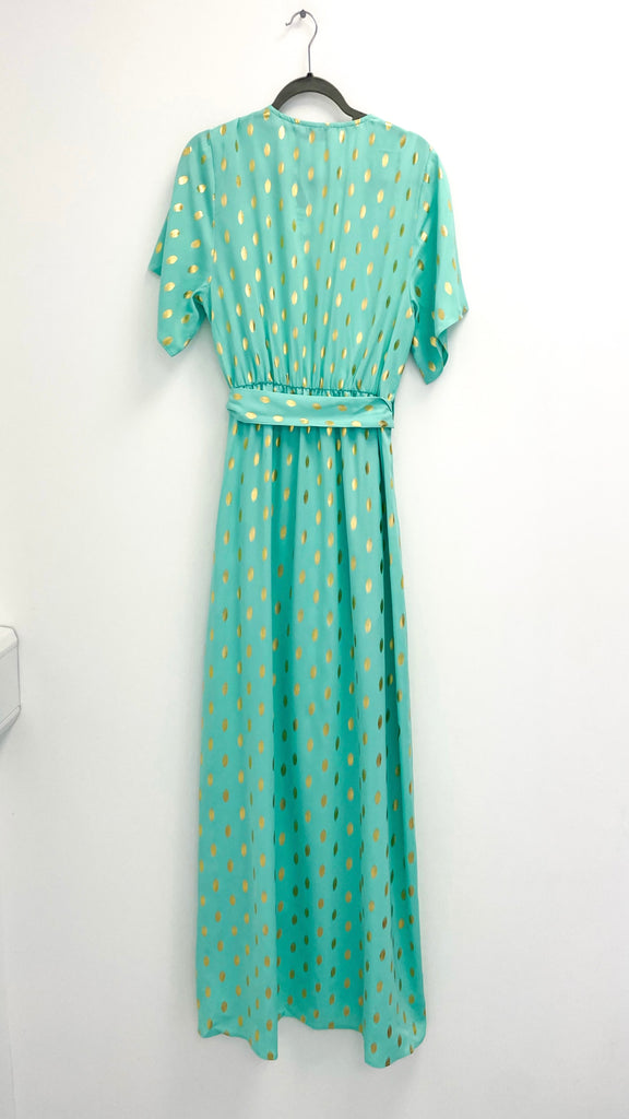 A2191 Mint/Gold Hi Lo Dress