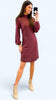 A1862 Burgundy Knit Jumper Dress