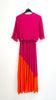 4-A1656 Pink/Orange Loose Top Pleat Dress