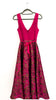 A1848 Pink Jacquard Fit & Flare Dress