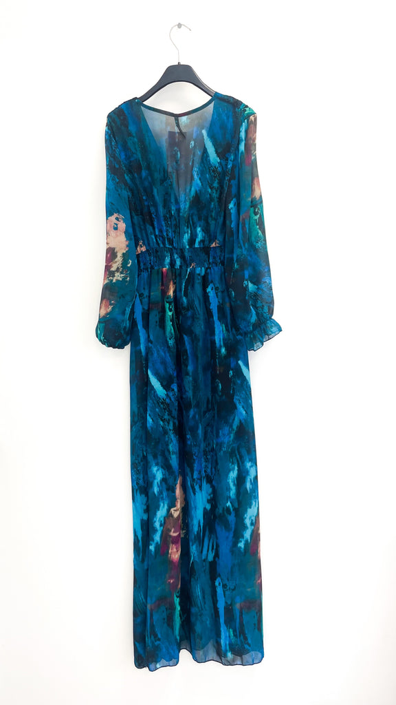 A2111 Teal Print Dilys Dress