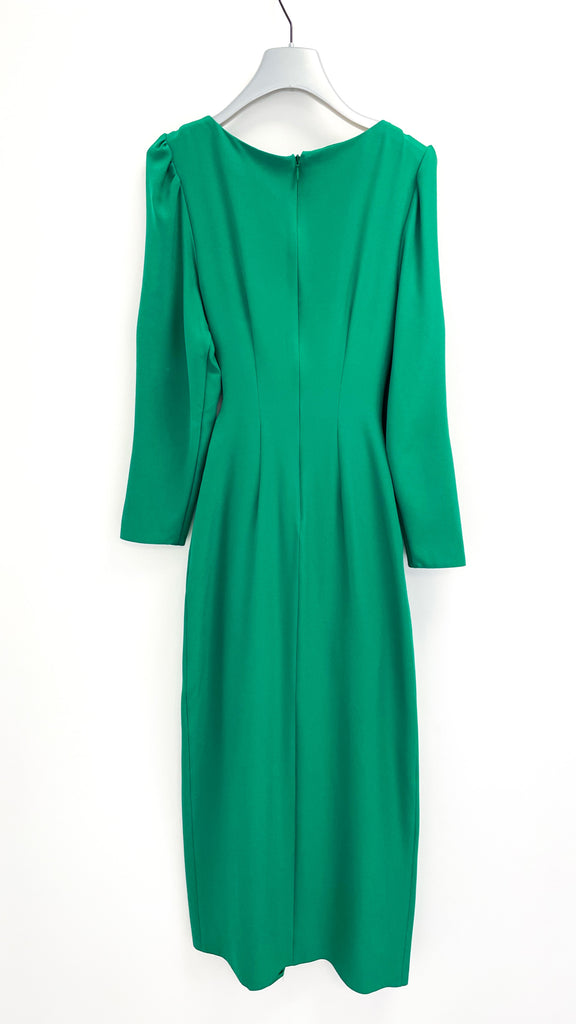 4-A1845 Nesta Green Wrap Look Dress