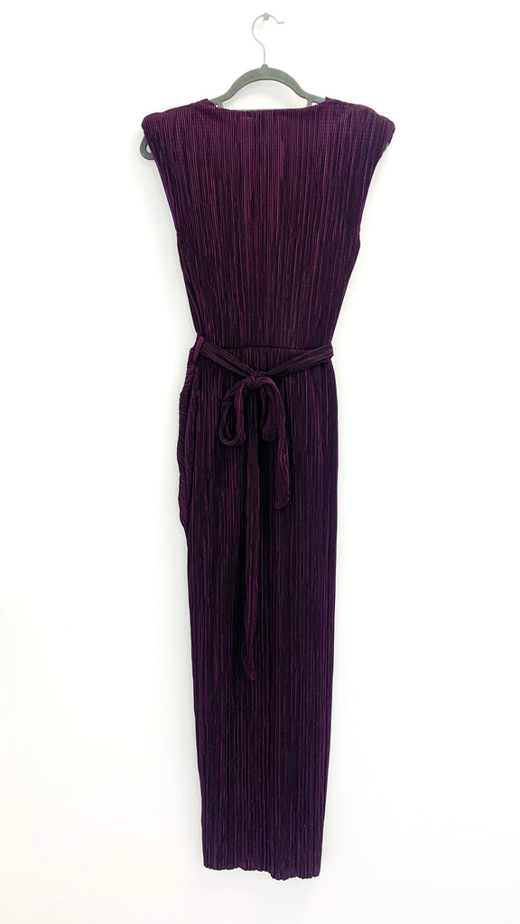 4-A1942 Dark Purple Elena Ruched Dress